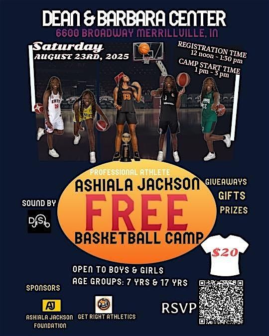 Ashiala Jackson’s FREE Basketball Camp, 23 August | Event in Merrillville | AllEvents