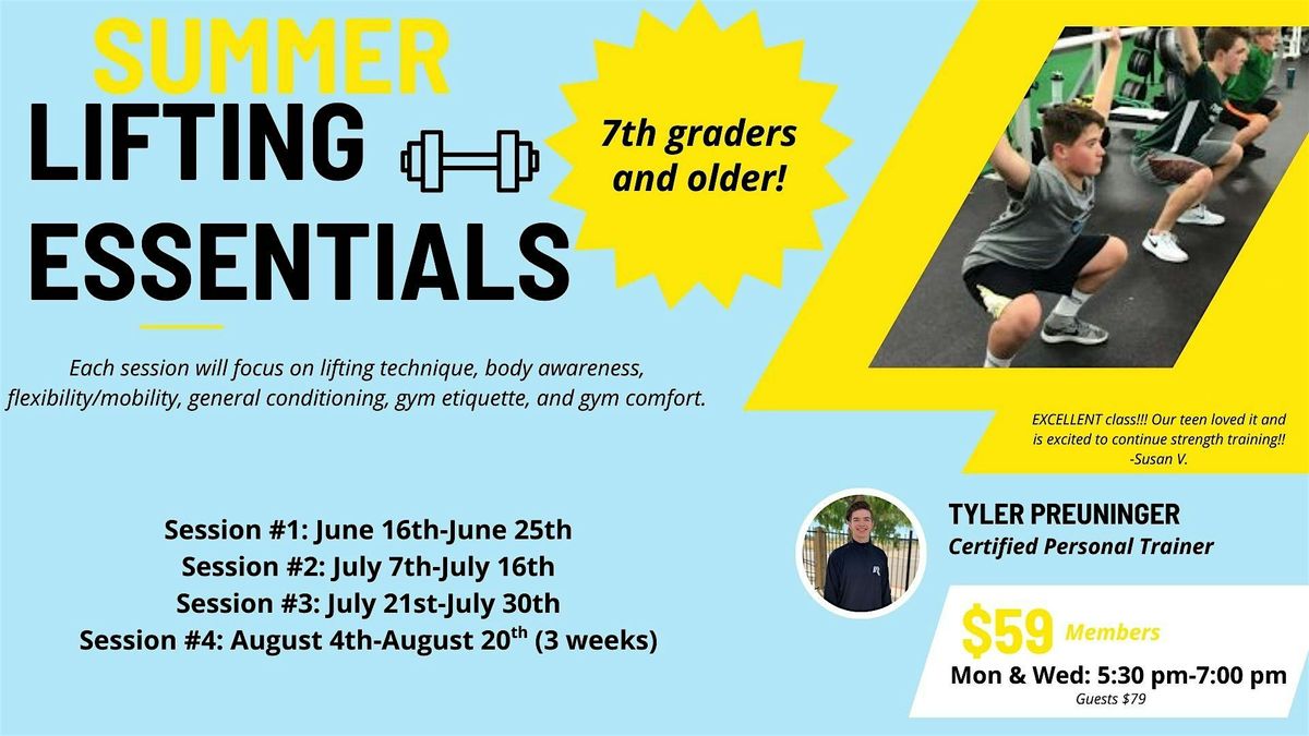 Summer Lifting Essentials - Session 3 (2-weeks), 21 July | Event in Richland | AllEvents