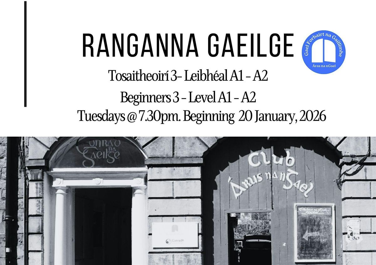 Irish Language Course - Beginners 3. (Level A1-A2 TEG), 20 January | Event in Galway | AllEvents
