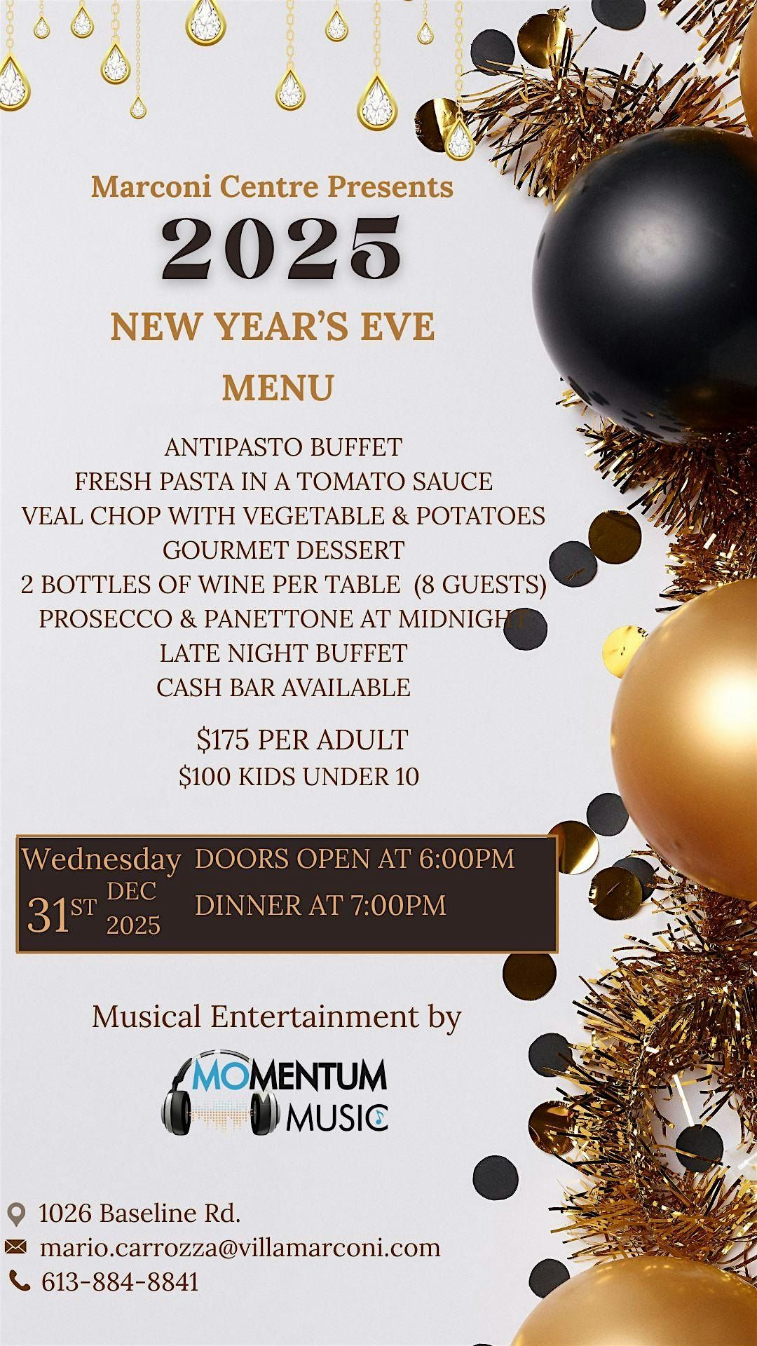 Marconi Centre's New Years Eve Bash, 31 December | Event in Ottawa | AllEvents