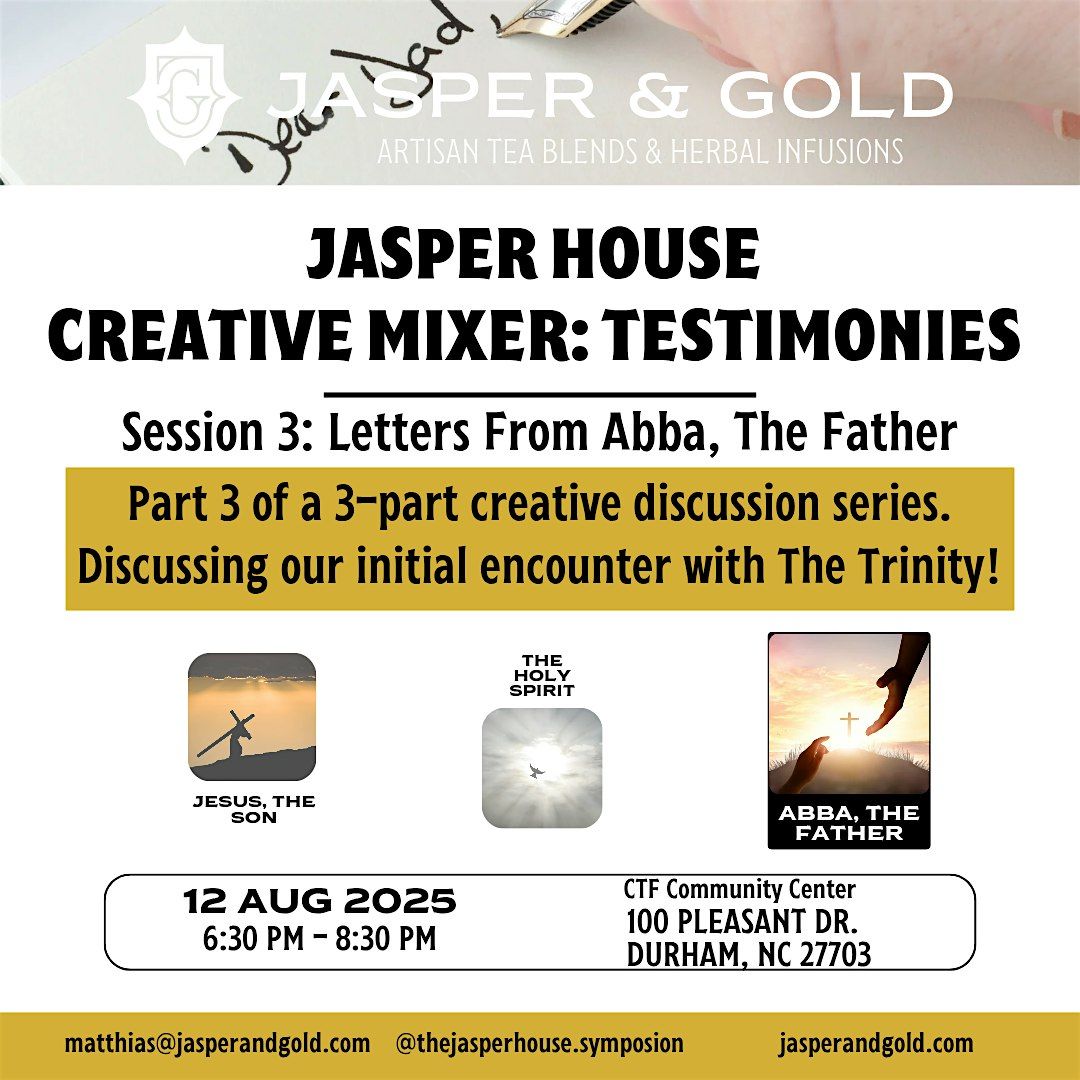 Jasper House Mixer: Testimonies - Series, 12 August | Event in Durham | AllEvents