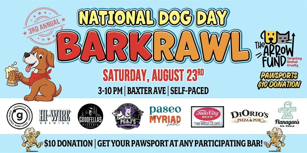 3rd Annual National Dog Day BarKrawl on Baxter Ave., 23 August | Event in Louisville | AllEvents