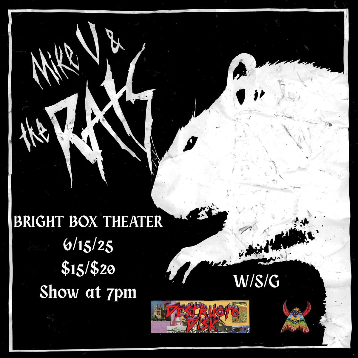 Mike V & The Rats w/s/gs Destructo Disk & Anxiety Monster, 15 June | Event in Winchester | AllEvents