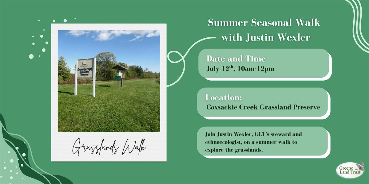 Summer Seasonal Walk with Justin Wexler, 12 July | Event in Coxsackie | AllEvents