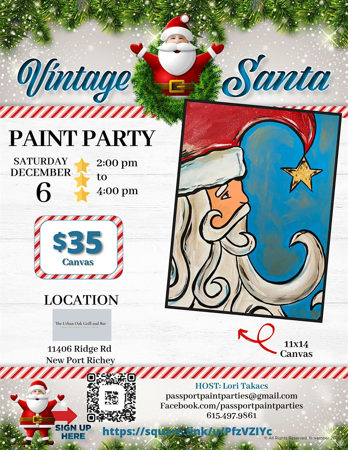 12.6.25 Vintage Santa Paint and Sip  at The Urban Oak Grill and Bar, 6 December | Event in New Port Richey