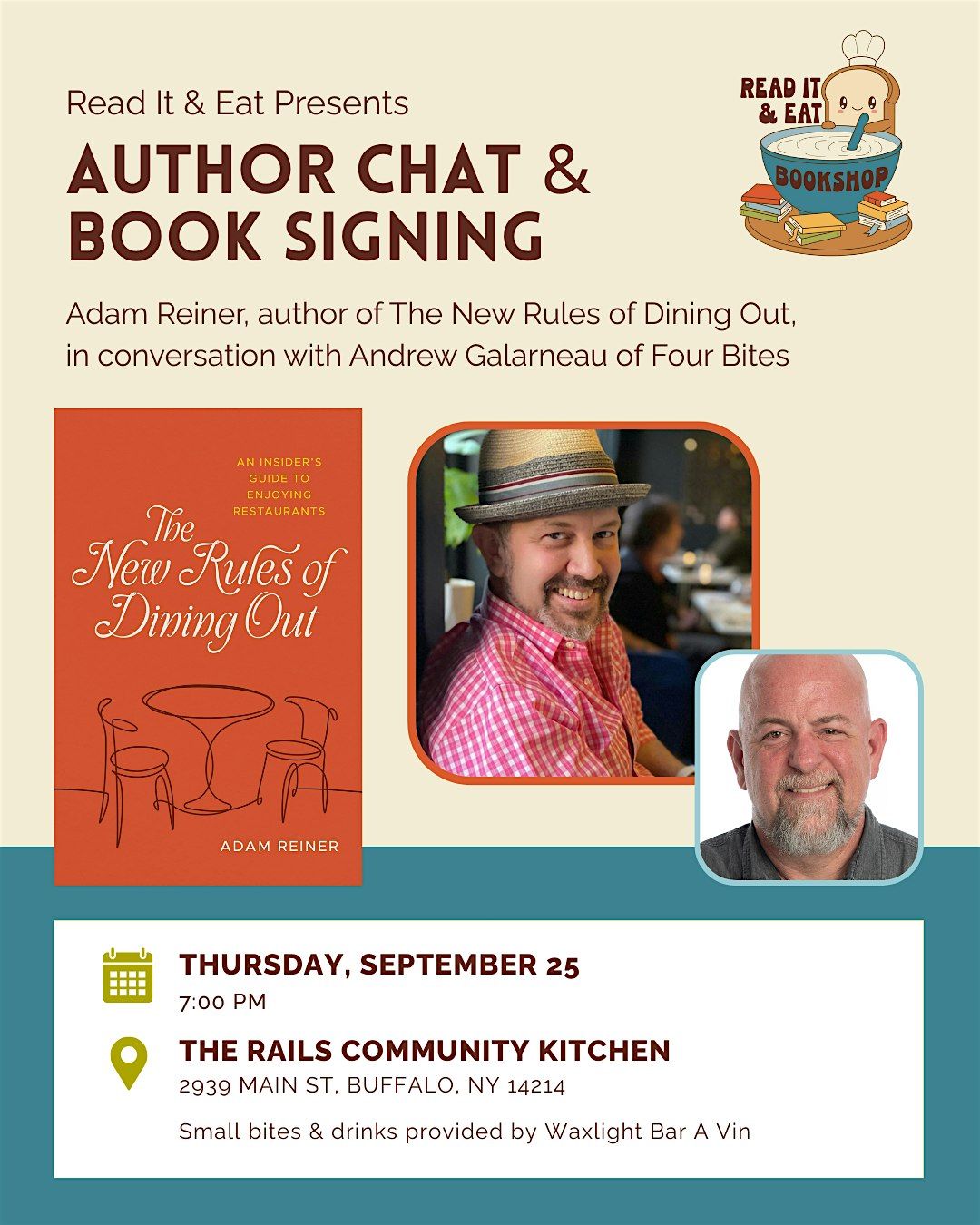 Author Chat: The New Rules of Dining Out, 25 September | Event in Buffalo | AllEvents