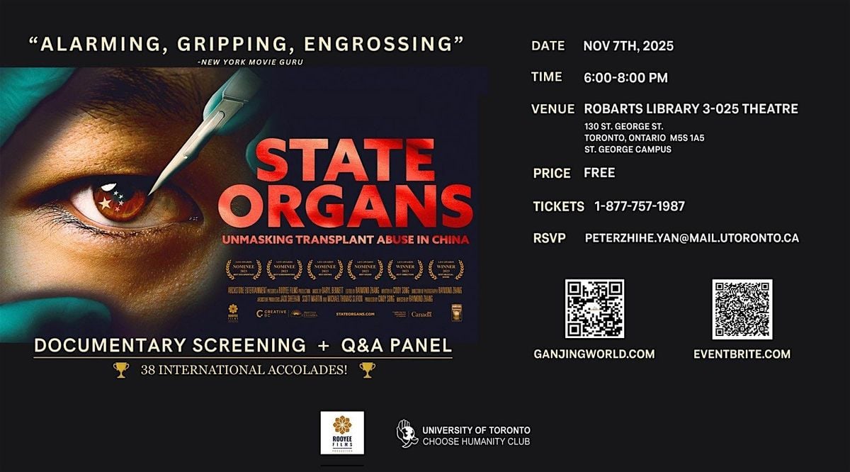 Free Documentary Screening: State Organs, 7 November | Event in Toronto | AllEvents