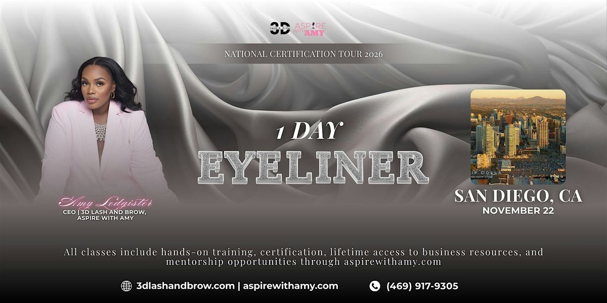 EYELINER CERTIFICATION – SAN DIEGO, CA (NOV 22, 2026), 22 November | Event in San Diego | AllEvents