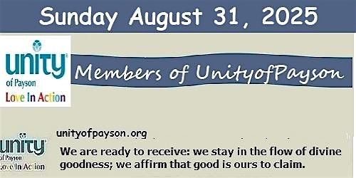Presented by members of Unity of Payson, 31 August | Event in Payson | AllEvents