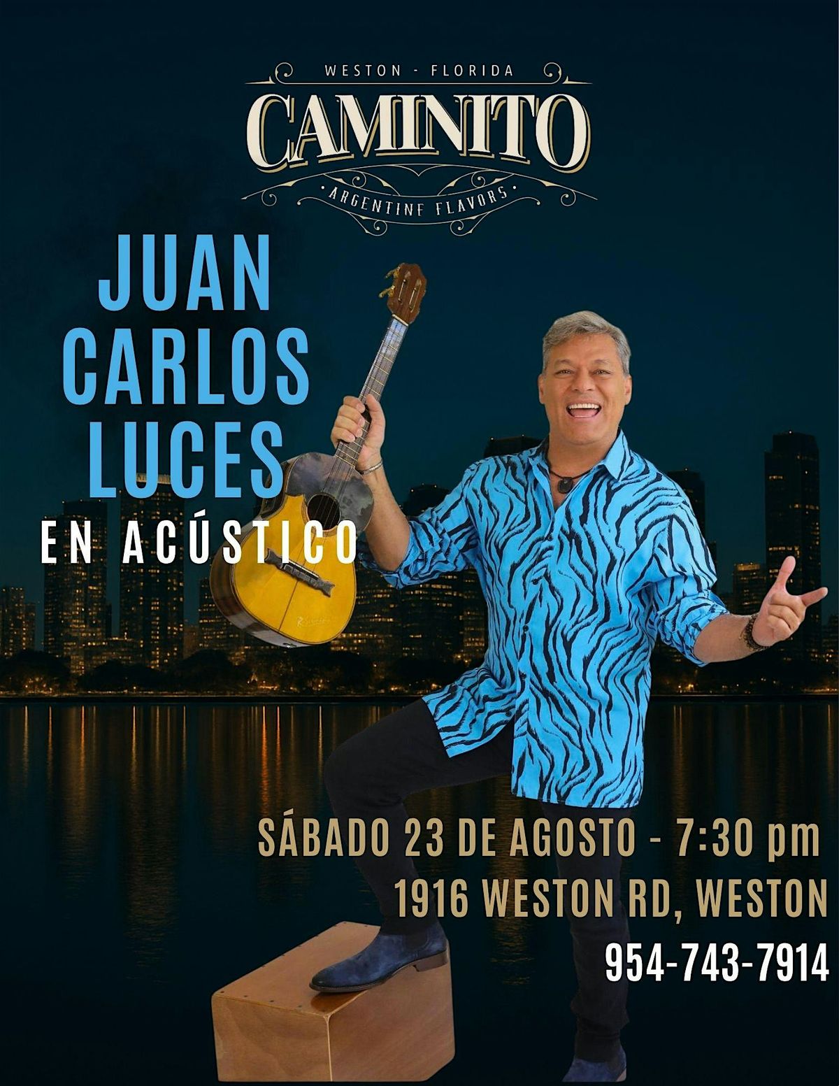 Juan Carlos Luces en Acustico, 23 August | Event in Weston | AllEvents