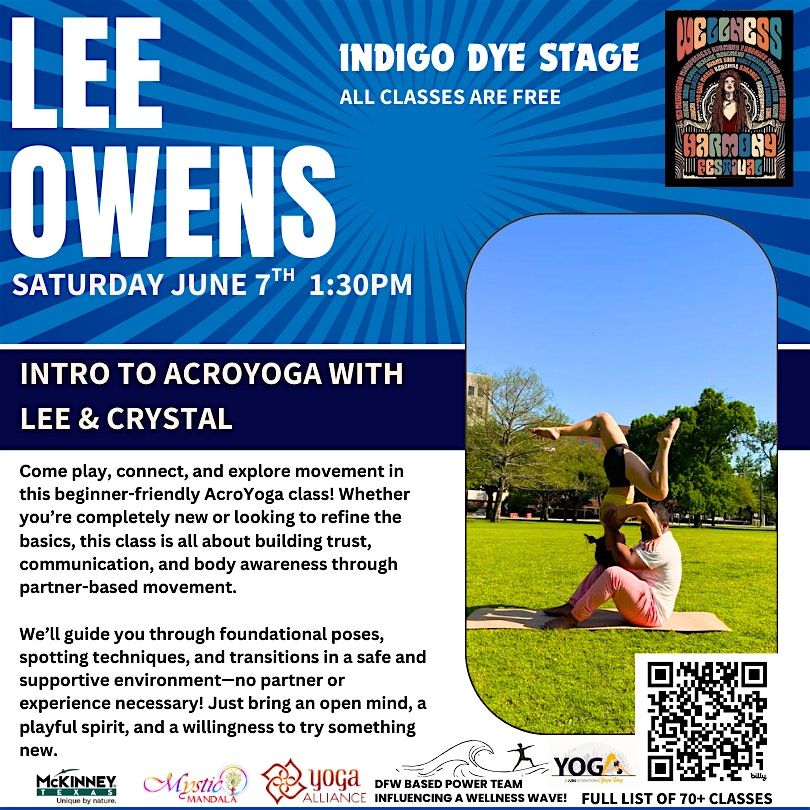 FREE CLASS: Intro to AcroYoga with Lee & Crystal, 7 June | Event in McKinney | AllEvents