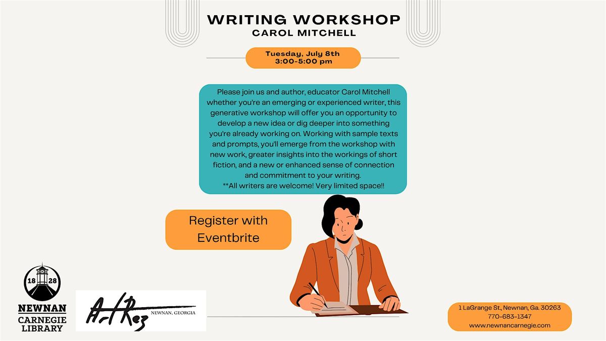 Art Rez Writing Workshop with Carol Mitchell, 8 July | Event in Newnan | AllEvents