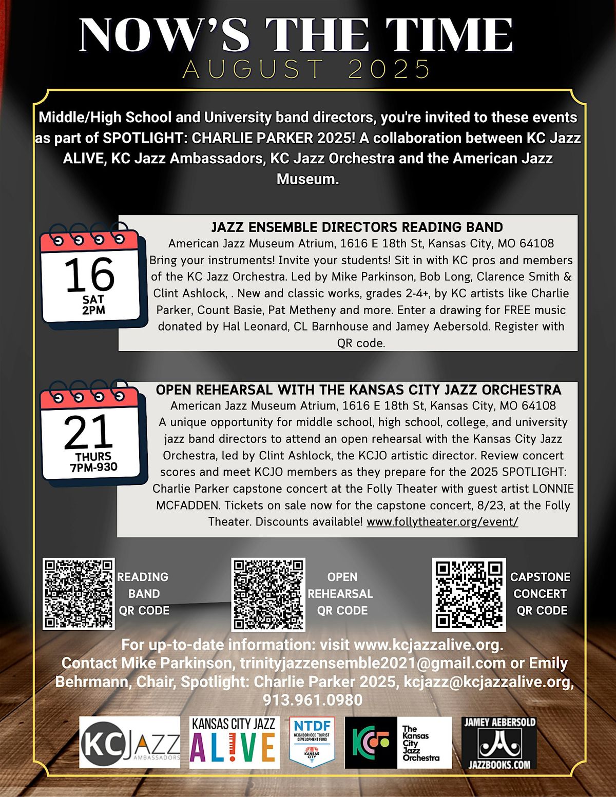 Now's The Time: Jazz Ensemble Directors Reading Band, 16 August | Event in Kansas City | AllEvents