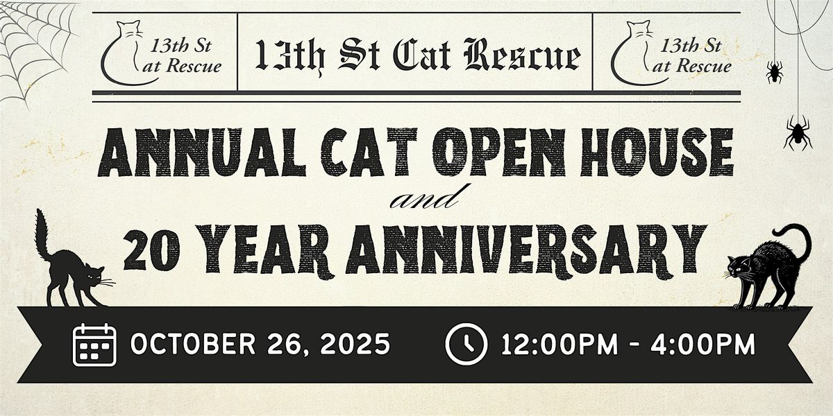Annual Cat Open House and 20th Anniversary, 26 October | Event in San Jose | AllEvents