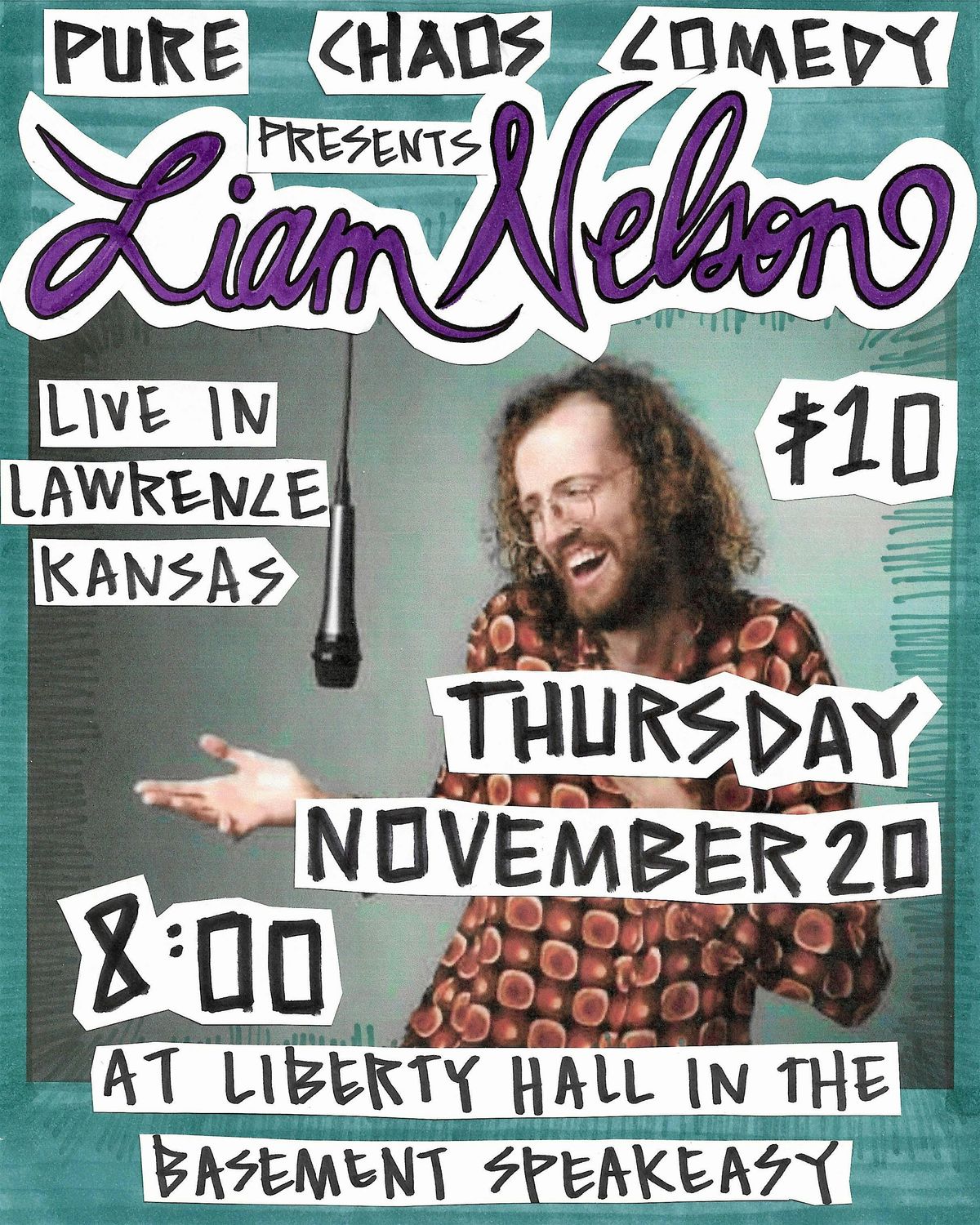 Pure Chaos Presents: Liam Nelson Live in Lawrence, 20 November | Event in Lawrence | AllEvents