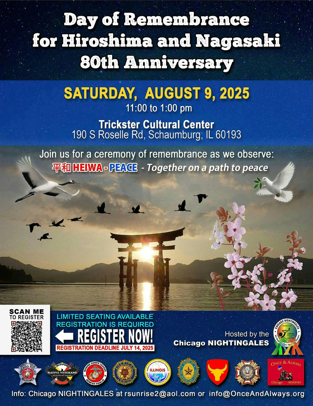 Day of Remembrance - Hiroshima & Nagasaki  80th Anniversary, 9 August | Event in Schaumburg | AllEvents