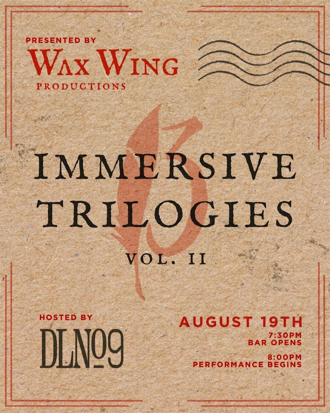 Wax Wing Productions Immersive Trilogy Series: Vol. II, 19 August | Event in Brooklyn | AllEvents
