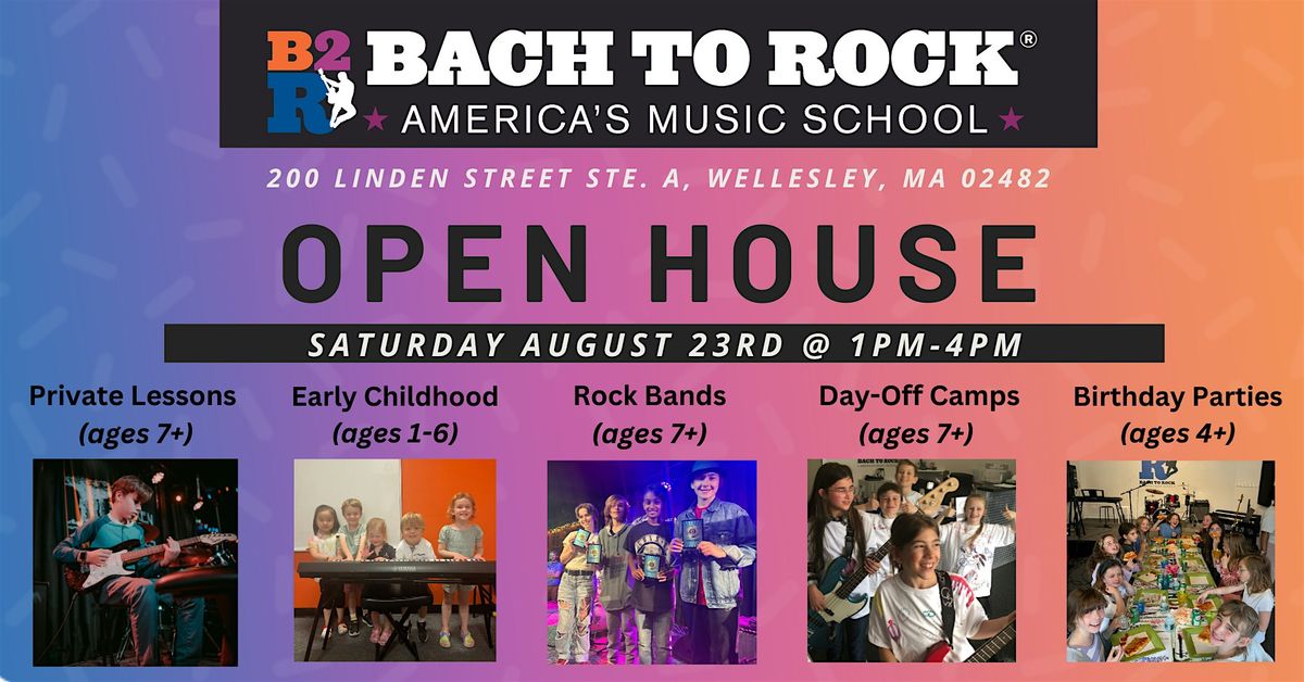 Bach to Rock Music School's Open House, 23 August | Event in Wellesley | AllEvents