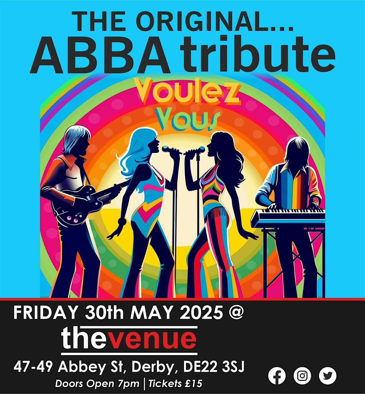 THE ORIGINAL ABBA TRIBUTE - VOULEZ VOUS - THE VENUE DERBY - FRIDAY 30TH MAY, 30 May | Event in Derby | AllEvents