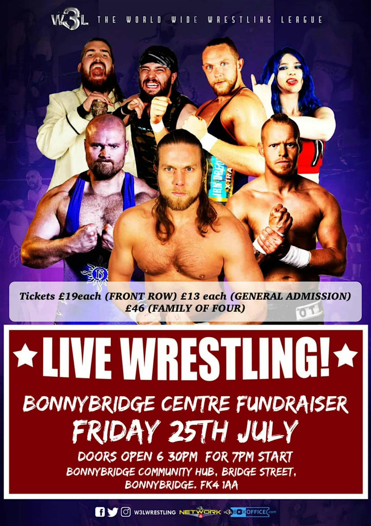 W3L Live Wrestling Fundraiser, 25 July | Event in Bonnybridge | AllEvents