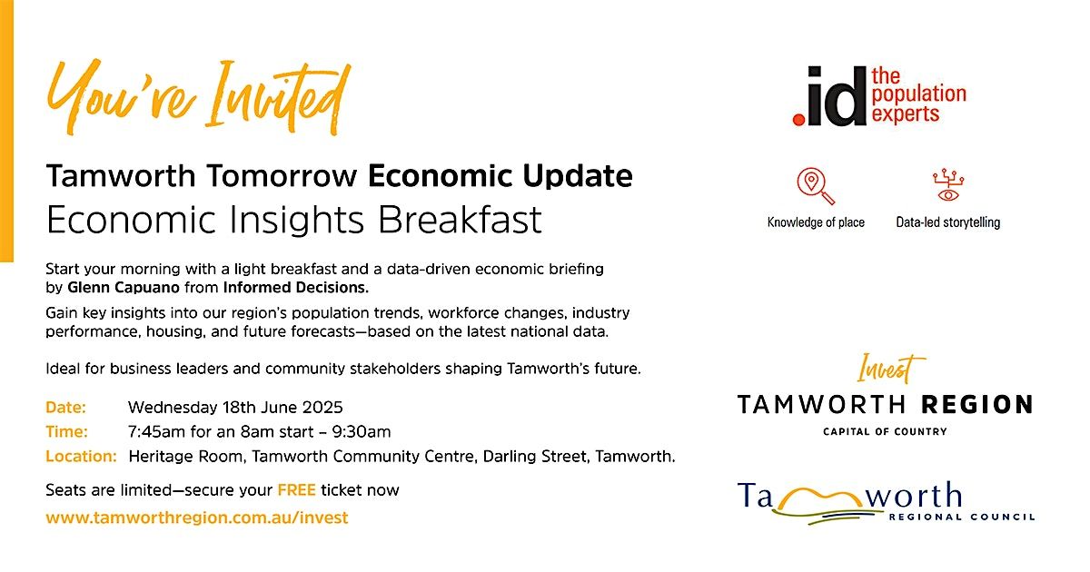 Tamworth Tomorrow Economic Update, 18 June | Event in Tamworth | AllEvents
