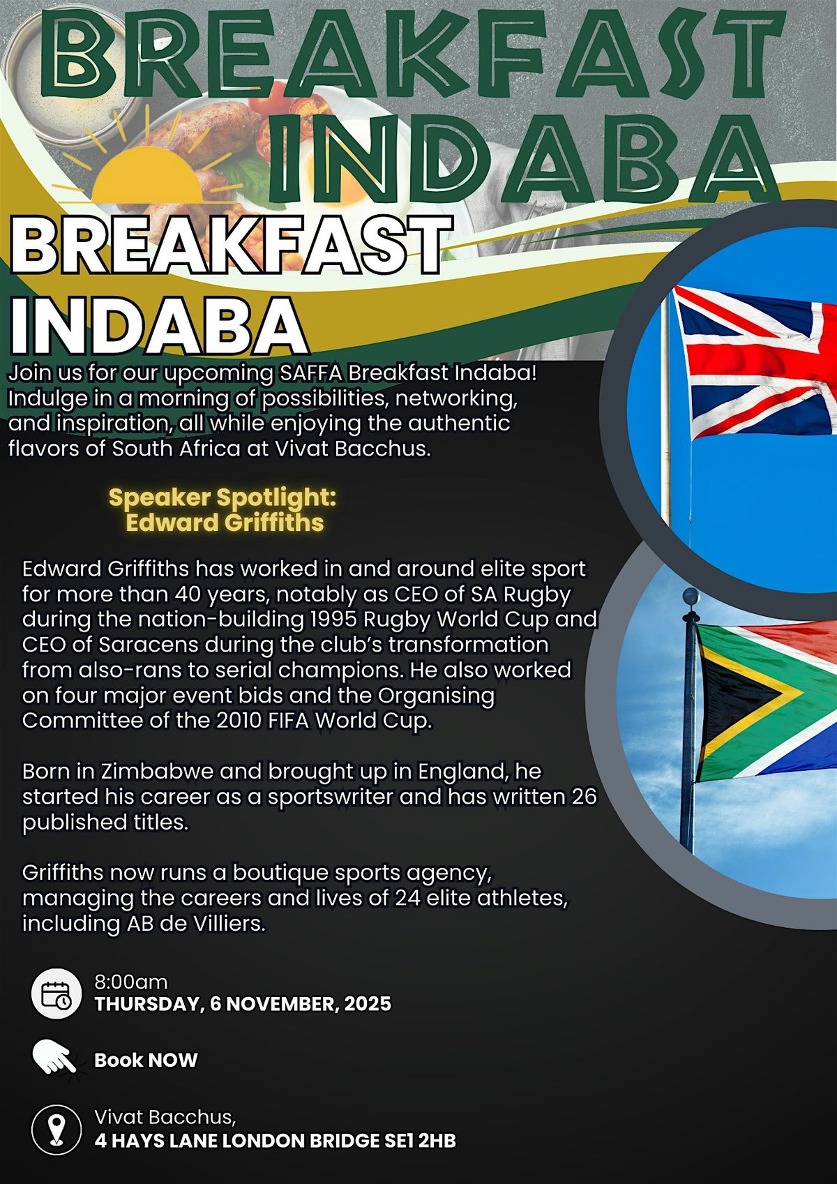 SAFFA Breakfast Indaba, 6 November | Event in London | AllEvents
