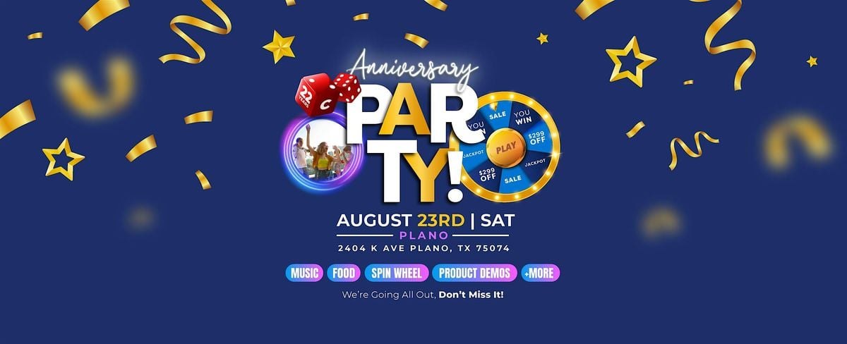 Anniversary Party in Plano!, 23 August | Event in Plano | AllEvents