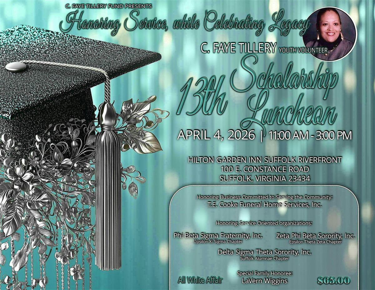 13th C Faye Tillery Youth Scholarship & Family Recognition, 4 April | Event in Suffolk | AllEvents