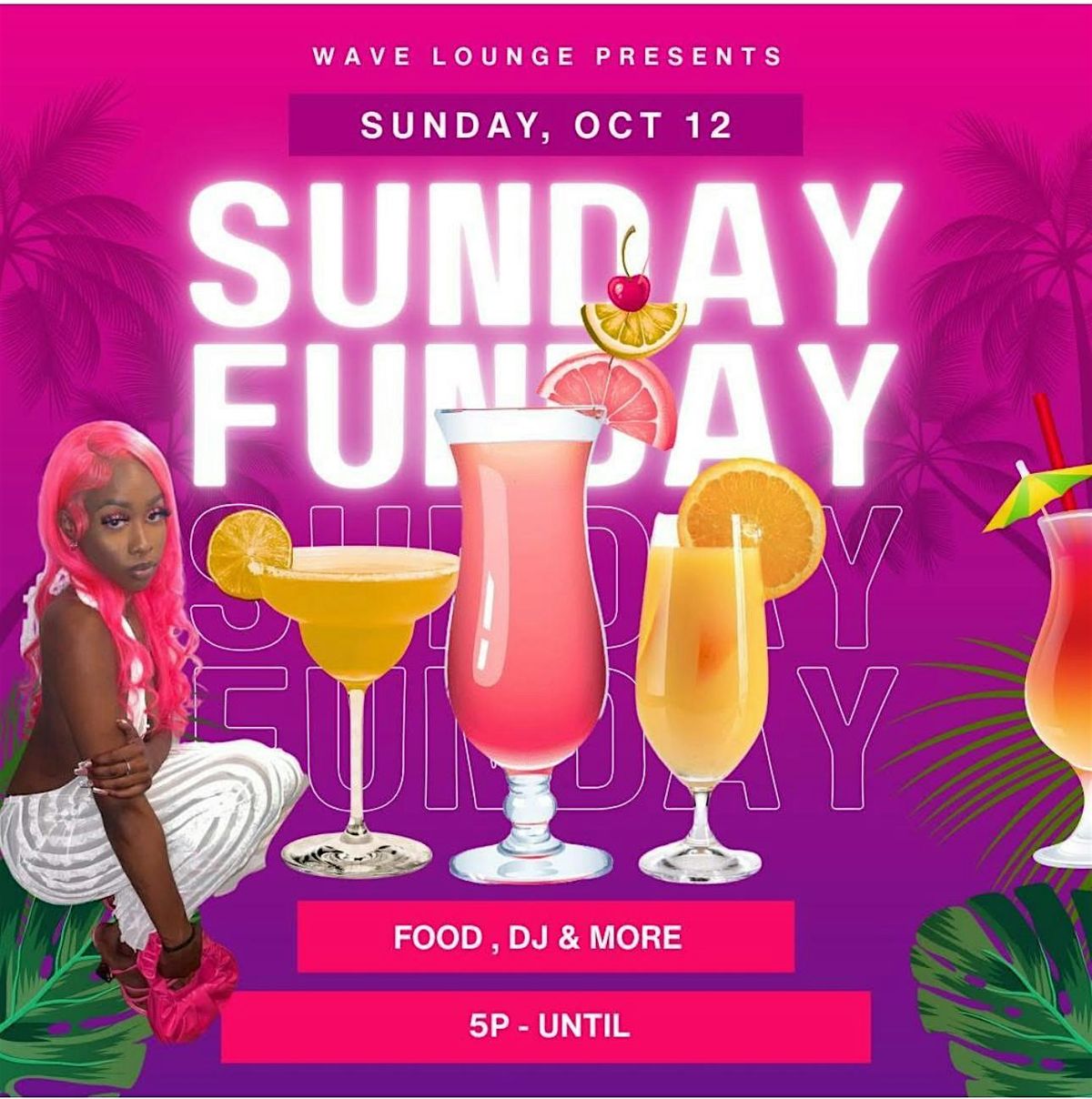 Sunday Funday @ Wave Bar & Lounge | Food, Drinks & Vibes, 12 October | Event in Canton | AllEvents