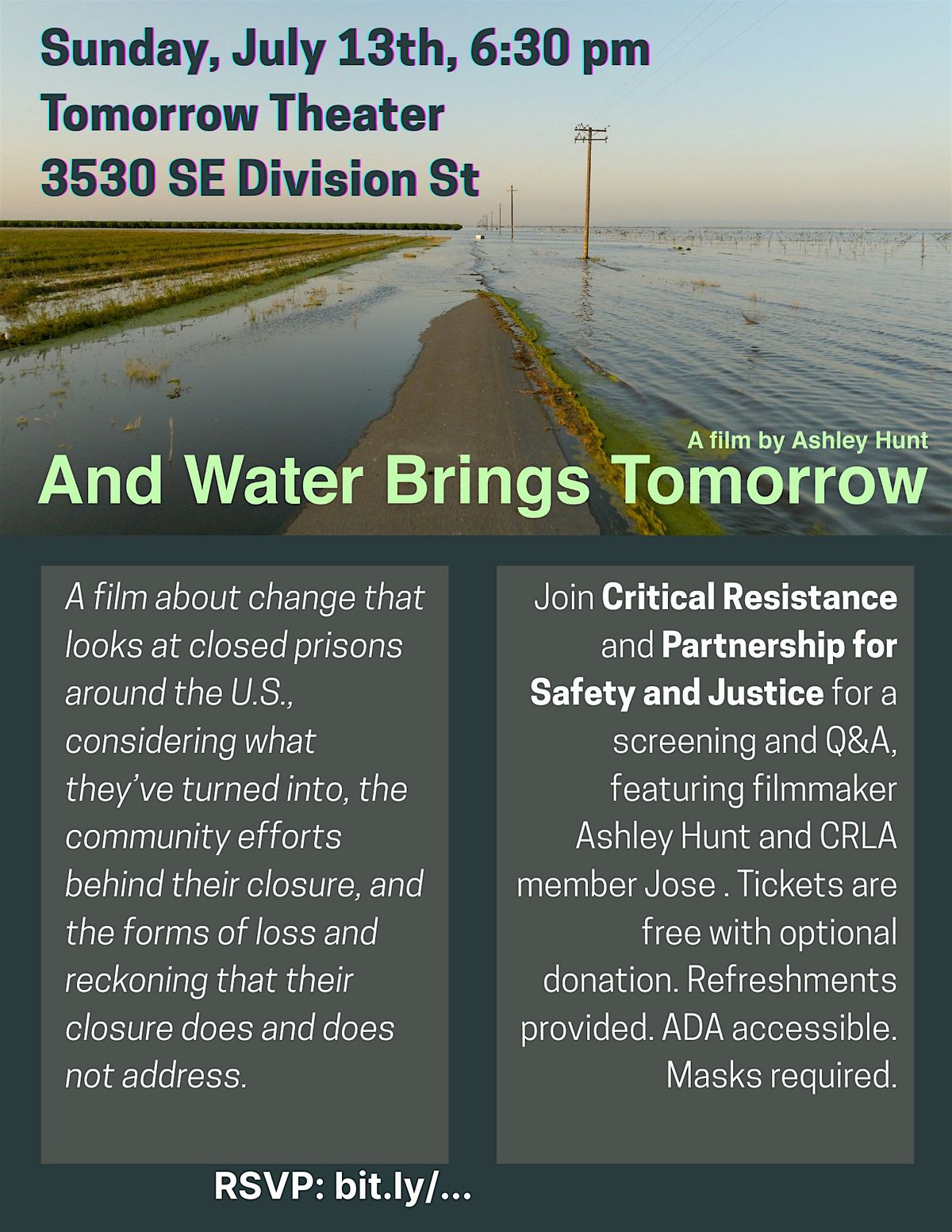 Special Viewing of "And Water Brings Tomorrow", 13 July | Event in Portland | AllEvents