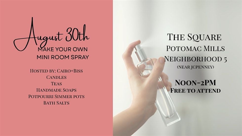 Make Your Own Mini Room & Linen Spray Workshop by Cairo+Bliss, 30 August | Event in Woodbridge | AllEvents