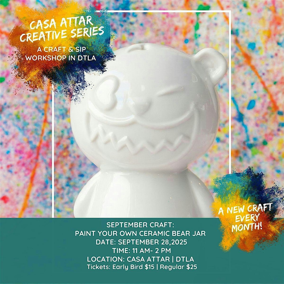 Casa Attar Creative Series  A Craft & Sip Workshop in DTLA, 28 September | Event in Los Angeles | AllEvents