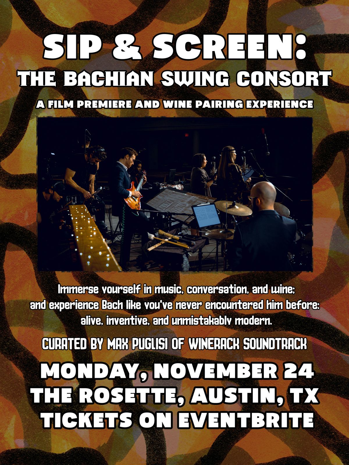 Sip & Screen: The Bachian Swing Consort - Film Premiere, 24 November | Event in Austin | AllEvents