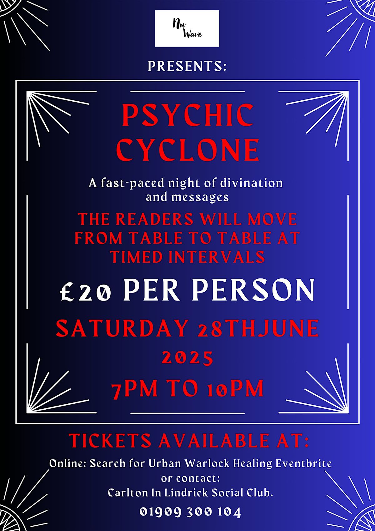 Psychic Cyclone @ The Carlton in Lindrick Social Club, 28 June | Event in Carlton in Lindrick | AllEvents