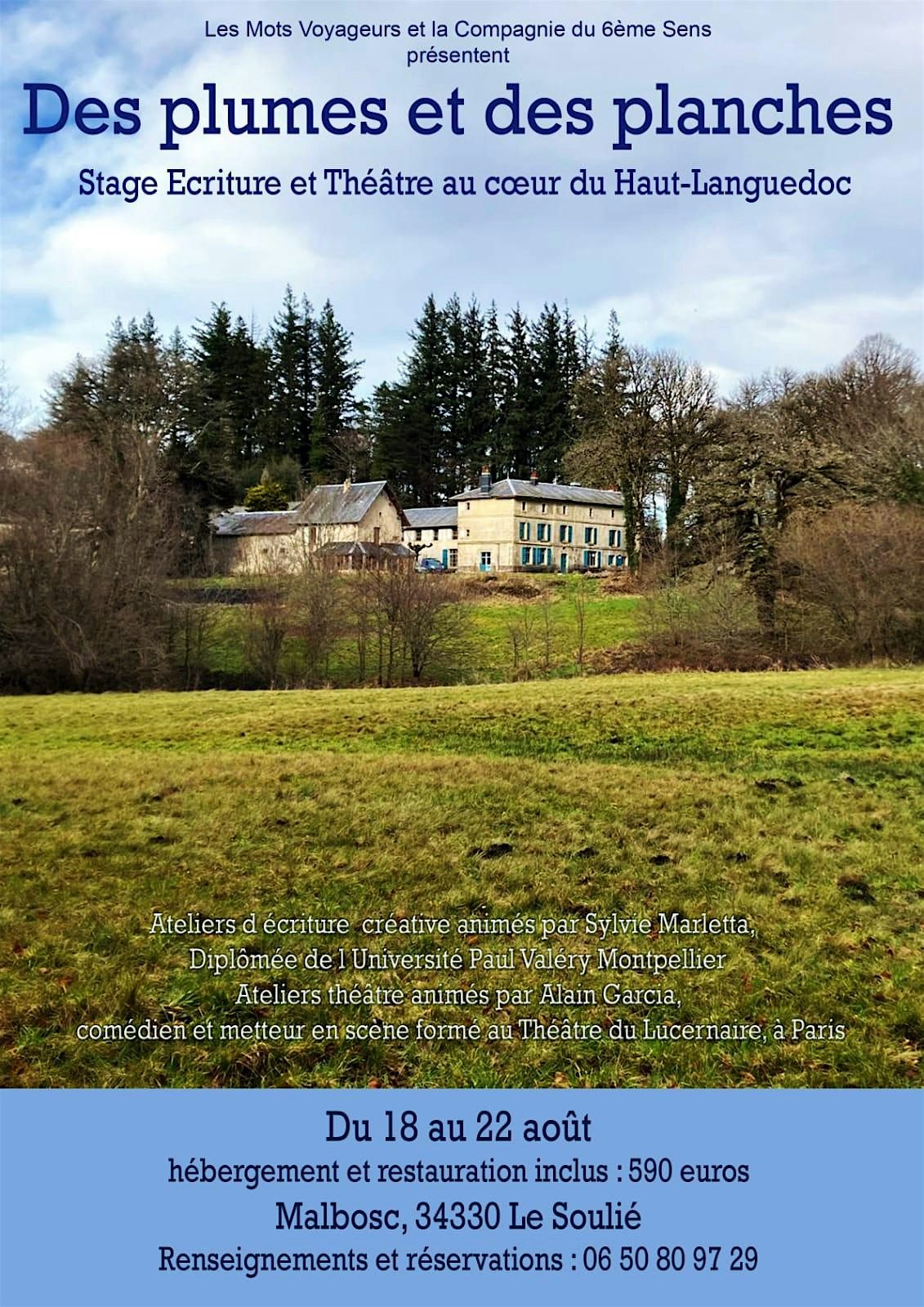 Stage théâtre et écriture en haut Languedoc, 18 August | Event in Le Soulié | AllEvents