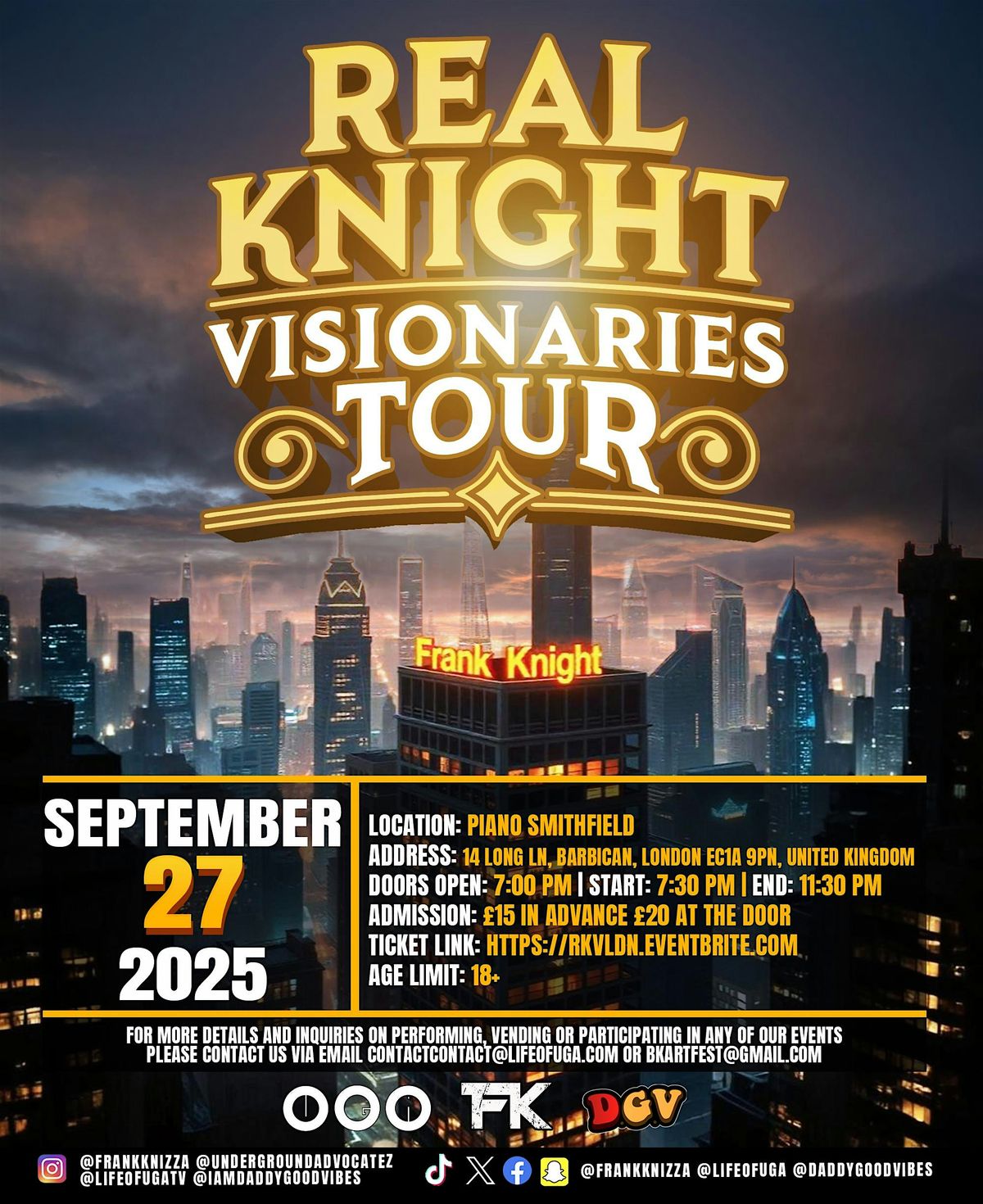 Real Knight Visionaries Tour : Live Concert (LDN), 27 September | Event in London | AllEvents