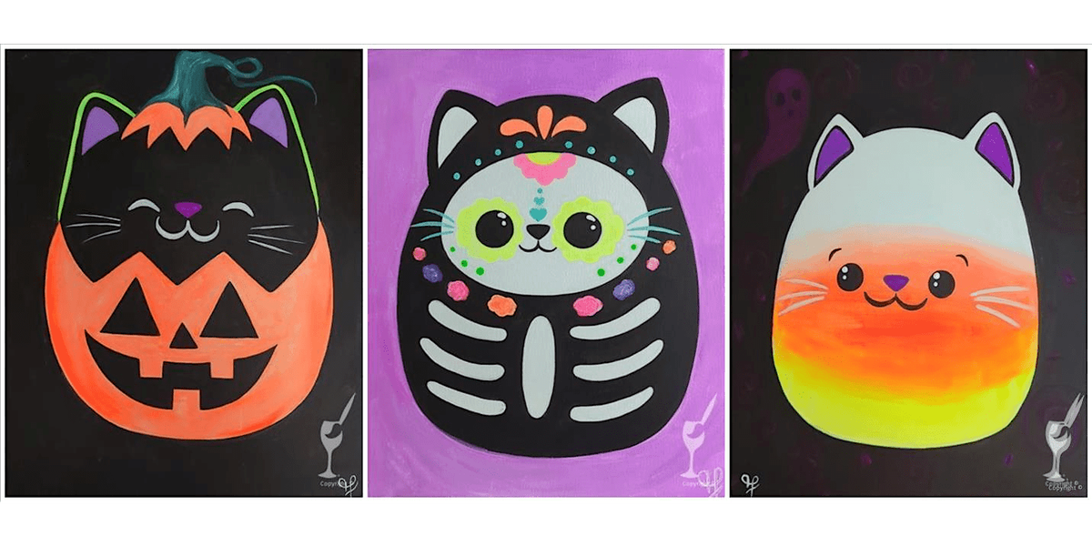 Neon Halloween Squishy Animals - Paint and Sip in Austin | Classpop!™, 4 October | Event in Austin | AllEvents