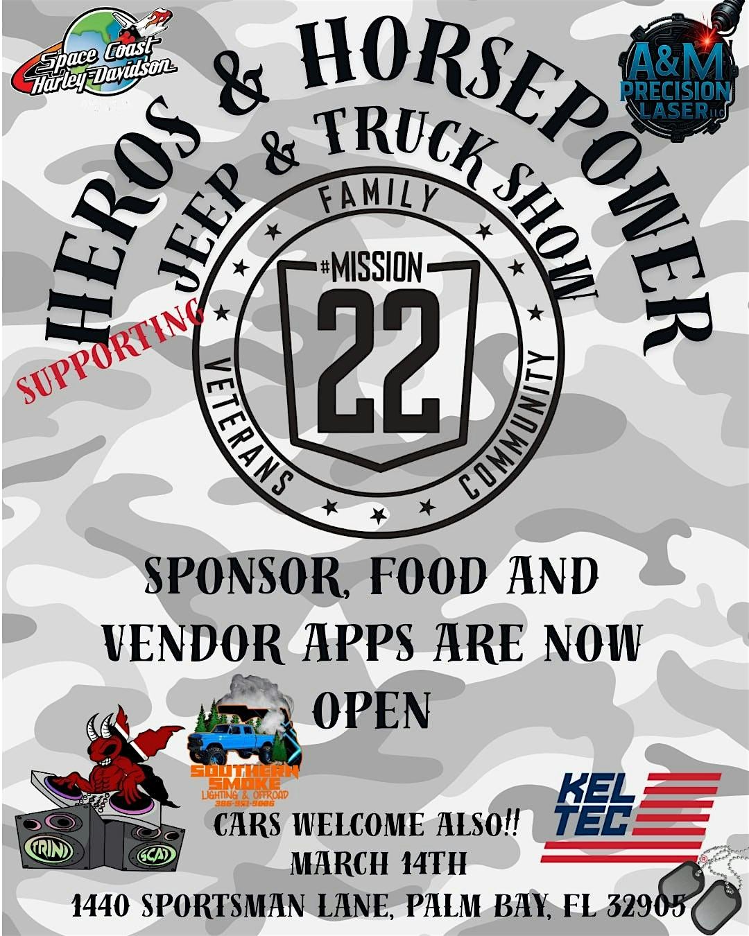 Heros & Horsepower, 14 March | Event in Palm Bay | AllEvents