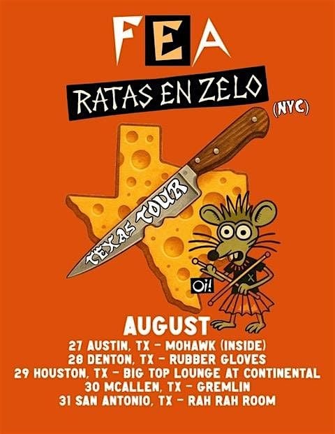 Fea and Ratas En Zelo, 31 August | Event in San Antonio | AllEvents