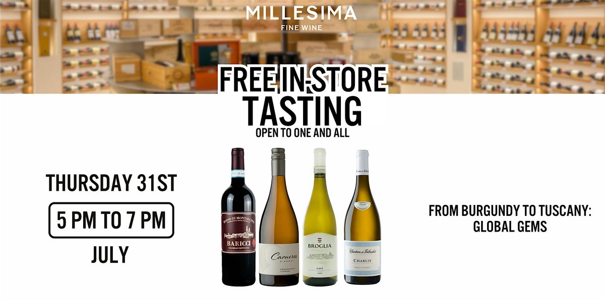Free Wine Tasting -  From Burgundy to Tuscany: Global Gems, 31 July | Event in New York | AllEvents