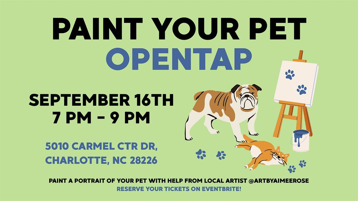 Paint Your Pet at OpenTap, 16 September | Event in Charlotte | AllEvents