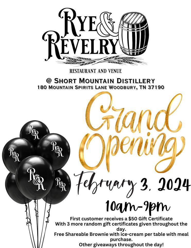Grand Opening of Rye and Revelry Restaurant and Venue, 180 Mountain