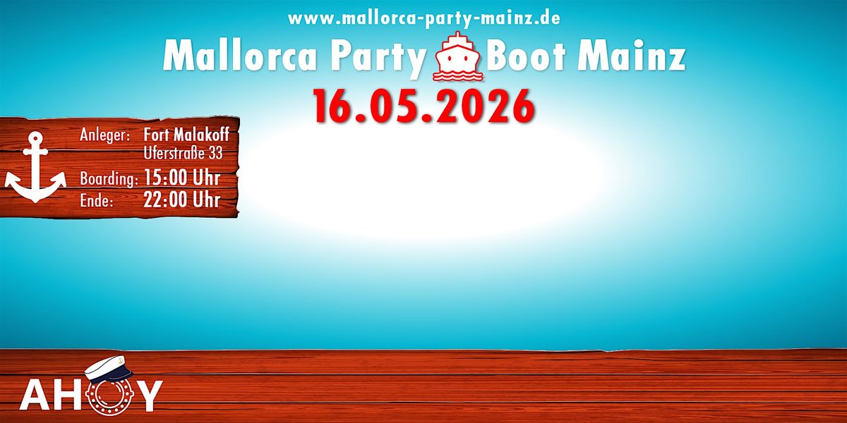 Mallorca Party Boot Mainz 2026, 16 May | Event in Mainz | AllEvents