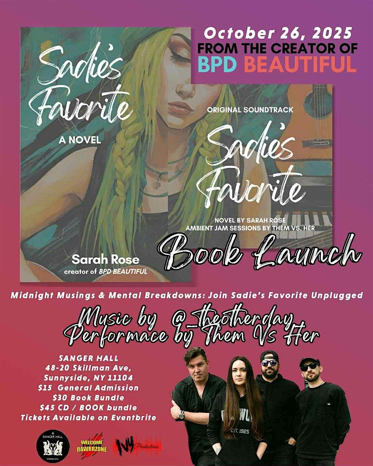 Sadies Favorite Book Launch Event, 26 October | Event in Queens | AllEvents