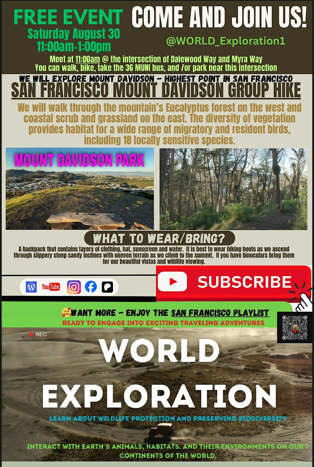 SF Group Hike Adventure - Mount Davidson, 30 August | Event in San Francisco | AllEvents