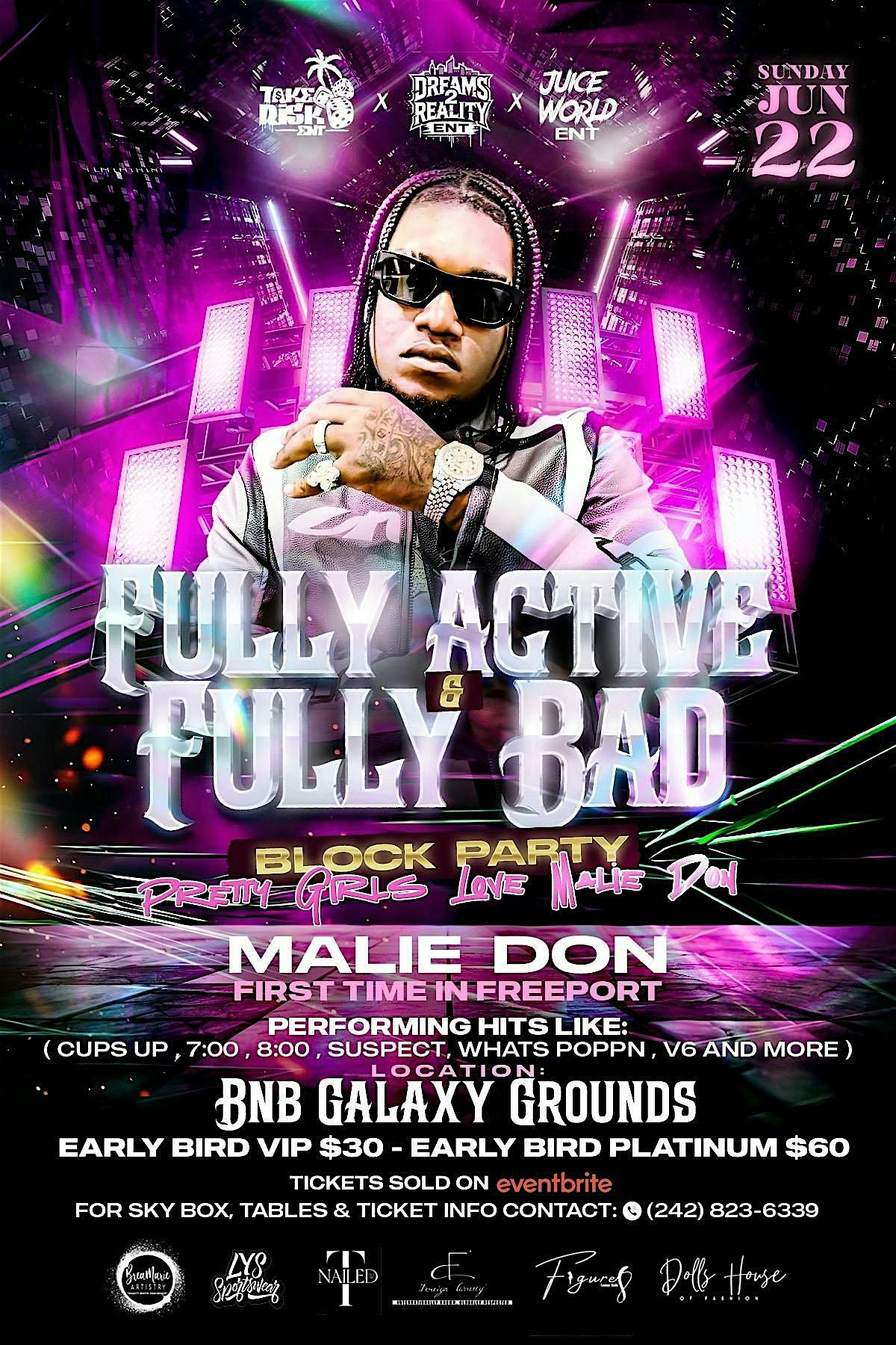 Fully Active - Pretty Girls Fest ( Malie Don ), 22 June | Event in Freeport | AllEvents