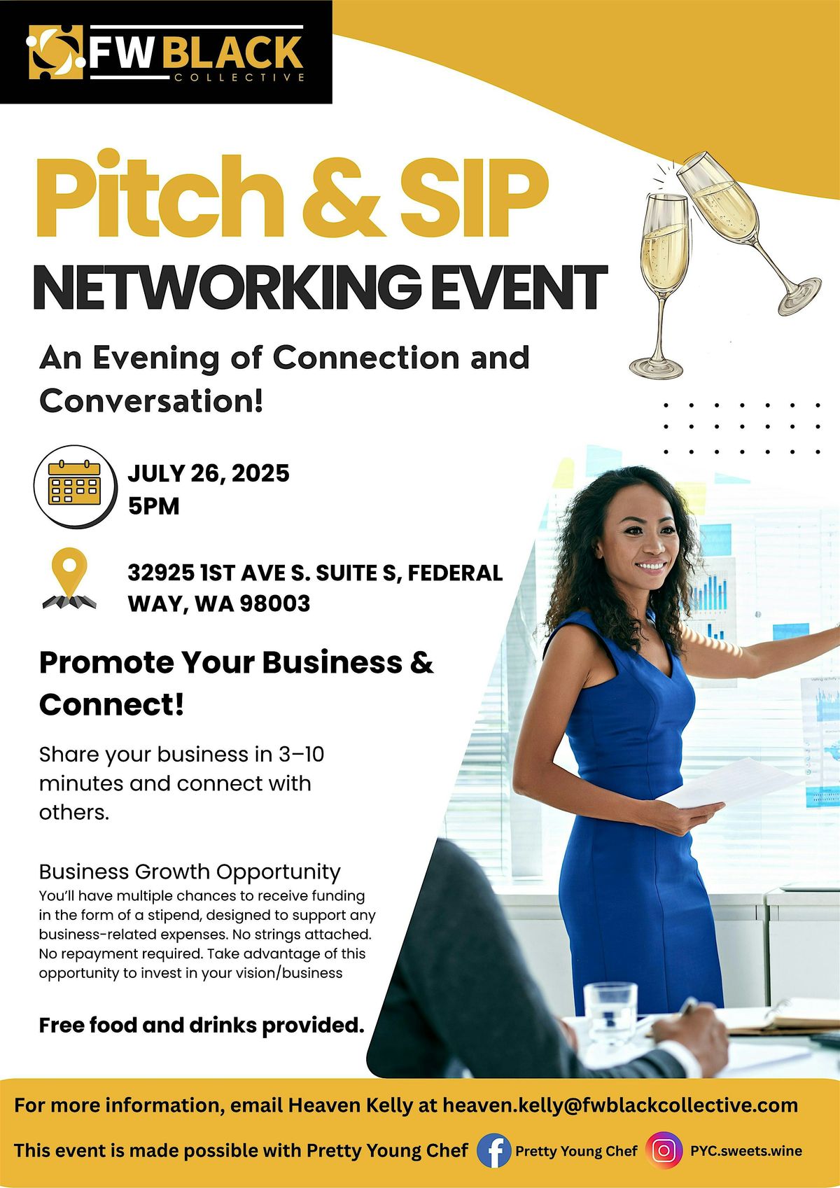 FW Black Collective's Pitch & Sip Networking Event, 26 July | Event in Federal Way | AllEvents