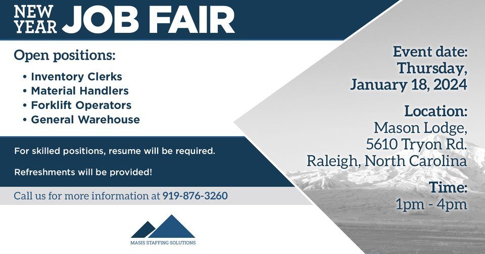 Job Fair (Raleigh, North Carolina), 5610 Tryon Rd, Raleigh, NC 27606