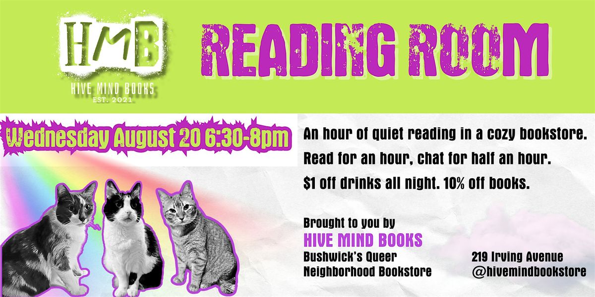 Hive Mind Reading Room, 20 August | Event in Brooklyn | AllEvents