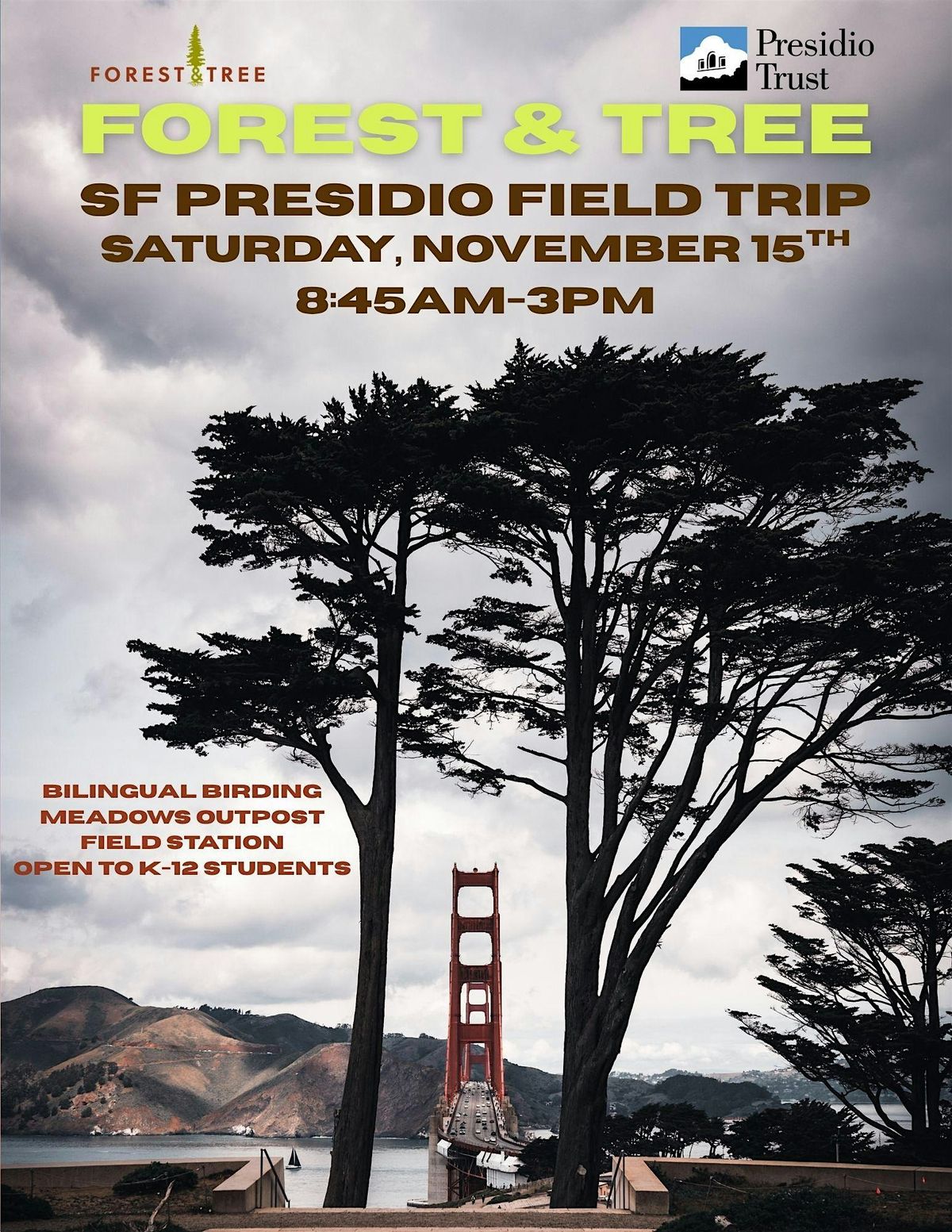 Presidio Birding and Meadows Outpost Field Trip with Forest & Tree, 15 November | Event in Oakland | AllEvents